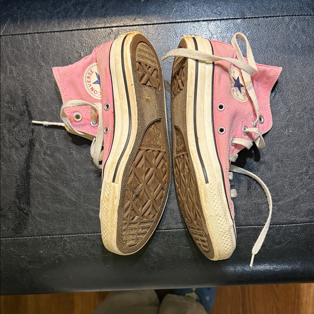 Converse Pink Canvas High-Tops - Picture 3 of 7